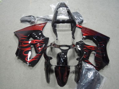 Schwarz rote Flamme 2000-2002 ZX6R Motorrad Verkleidungen
