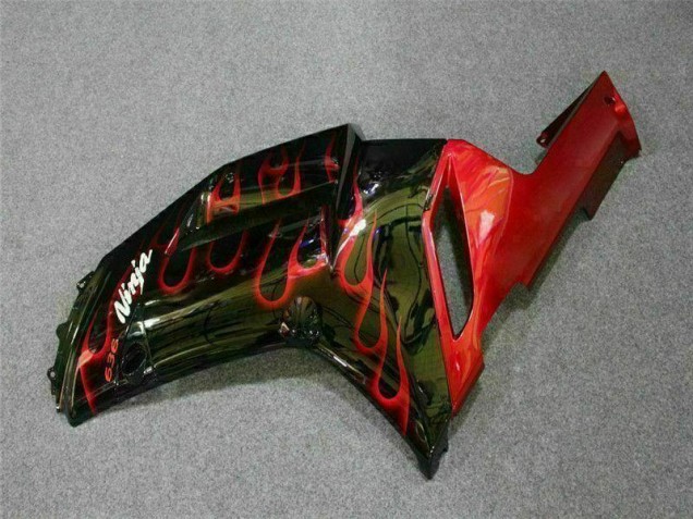 Schwarz rote Flamme 2007-2008 ZX6R Motorrad Verkleidung