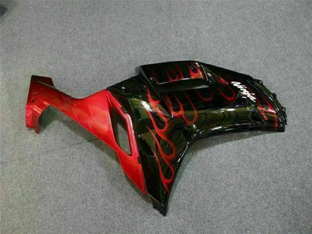 Schwarz rote Flamme 2007-2008 ZX6R Motorrad Verkleidung