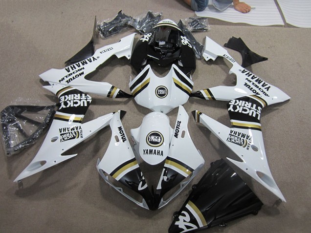 Schwarz weißes Lucky Strike 2004-2006 YZF R1 Motorrad Verkleidung