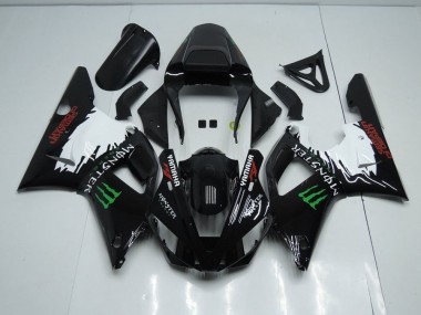 Schwarz weißes Monster 2000-2001 YZF R1 Motorrad Verkleidung