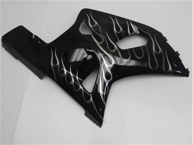 Schwarze weiße Flamme 2001-2003 GSXR 600/750 Motorrad Verkleidung Schwarze weiße Flamme 2001-2003 GSXR 600/750 Motorrad Verkleidung
