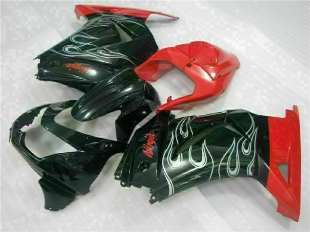 Schwarzer Roter Ninja 2008-2012 EX250 Motorrad Verkleidung Schwarzer Roter Ninja 2008-2012 EX250 Motorrad Verkleidung