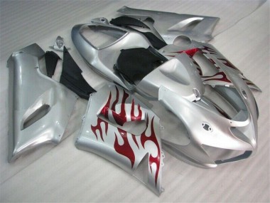 Silber Rot Flammen 2005-2006 ZX6R Motorrad Verkleidung