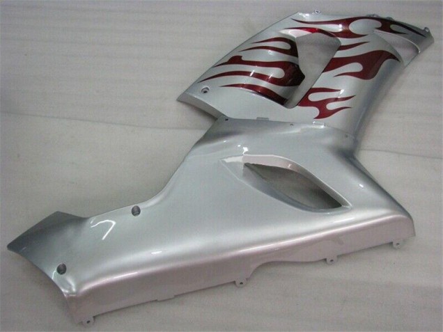 Silber Rot Flammen 2005-2006 ZX6R Motorrad Verkleidung Silber Rot Flammen 2005-2006 ZX6R Motorrad Verkleidung
