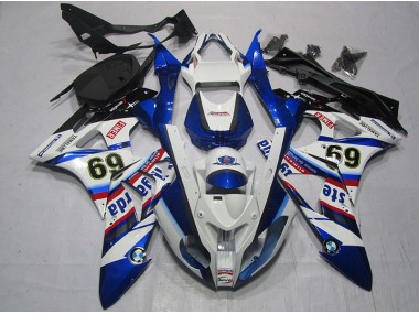 Weiß Blau Sterilgarda 69 2009-2014 S1000RR Motorrad Verkleidung