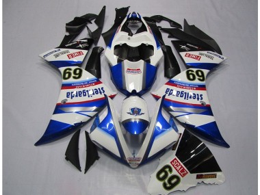 Weiß Blau Sterilgarda SCALZ 69 2009-2011 YZF R1 Motorrad Verkleidung