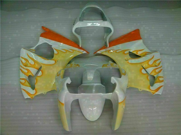 Weiß Gelb Flamme 2000-2002 ZX6R Motorrad Verkleidung Weiß Gelb Flamme 2000-2002 ZX6R Motorrad Verkleidung