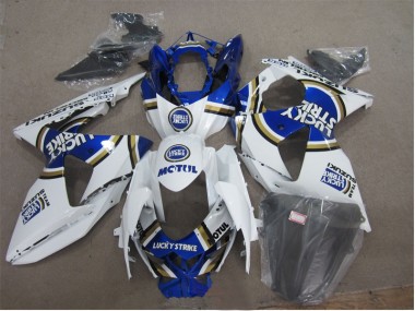 Weiß Lucky Strike Blau Motul 2009-2016 GSXR 1000 Motorrad Verkleidung