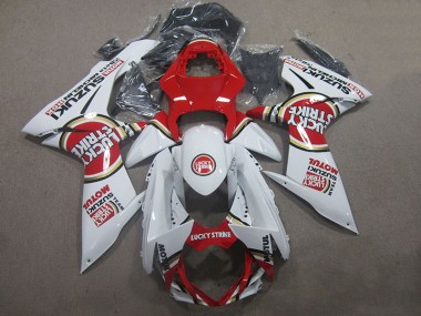 Weiß Lucky Strike Rot Motul 2011-2021 GSXR 600 Motorrad Verkleidung