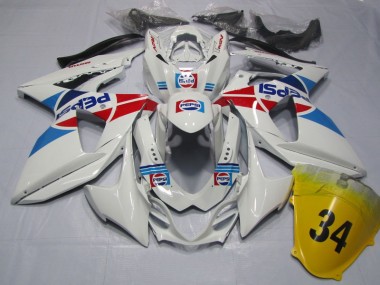 Weiß Pepsi 34 2009-2016 GSXR 1000 Motorrad Verkleidung
