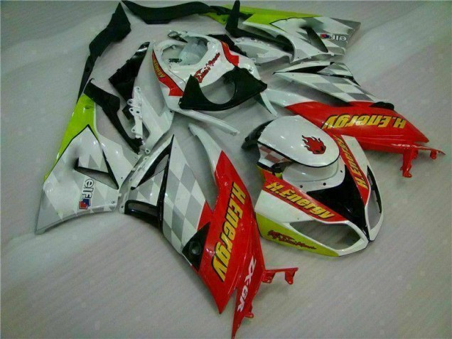 Weiß Rot H. Energy 2009-2012 ZX6R Motorrad Verkleidung Weiß Rot H. Energy 2009-2012 ZX6R Motorrad Verkleidung