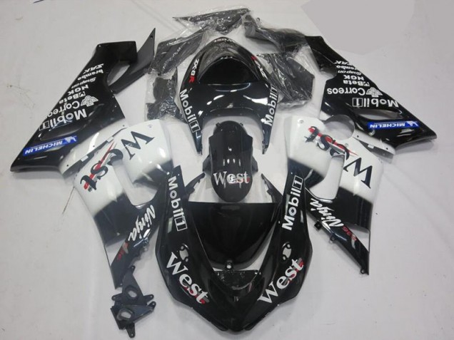 Weiß Schwarz 2005-2006 ZX6R Motorrad Verkleidungen Weiß Schwarz 2005-2006 ZX6R Motorrad Verkleidungen